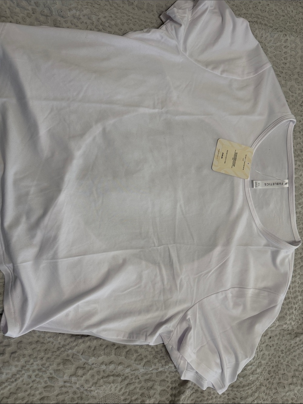 Classic Fabletics dry-flex open back twist S/S tee White Short Sleeve Tee
